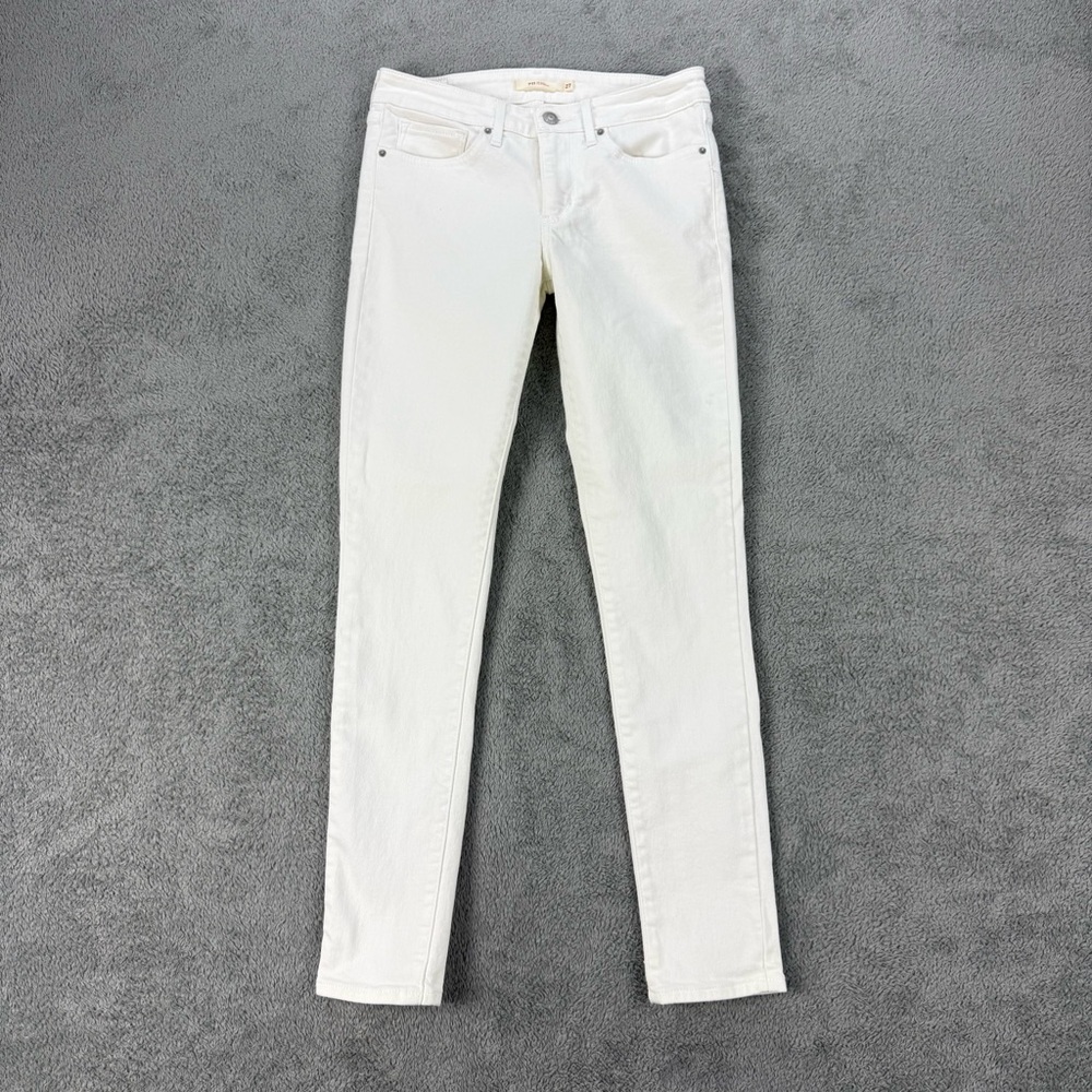 Levi’s 711 Skinny Jeans White Mid-rise Stretch Size 27